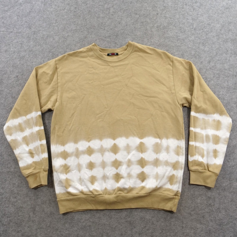 Talentless Sweatshirt Mens Medium Beige Tie Dye Pullover Sweatshirt Crew Neck